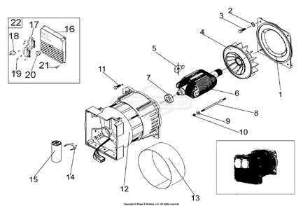 Part Location Diagram of 102075GS Briggs and Stratton Outlet panel blank (fittings removed)